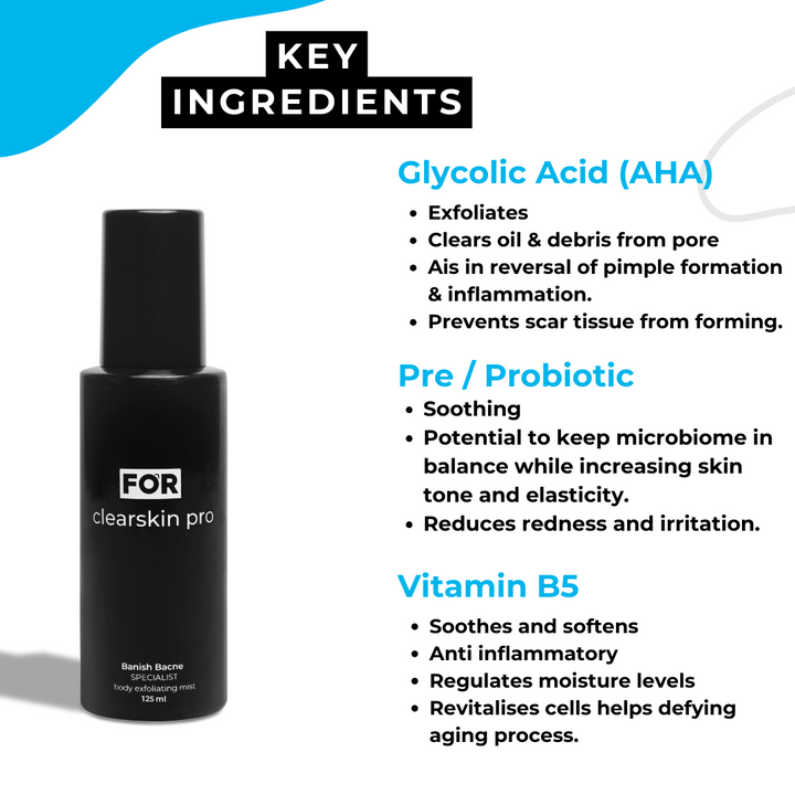 Clearskin Pro Body Mist | 15% AHA for Bacne & Keratosis Pilaris